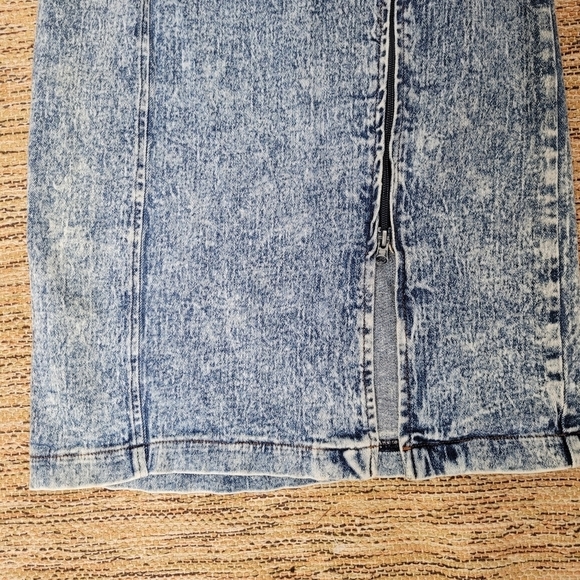VINTAGE 80s Acid Washed Denim Dress - Picture 5 of 13